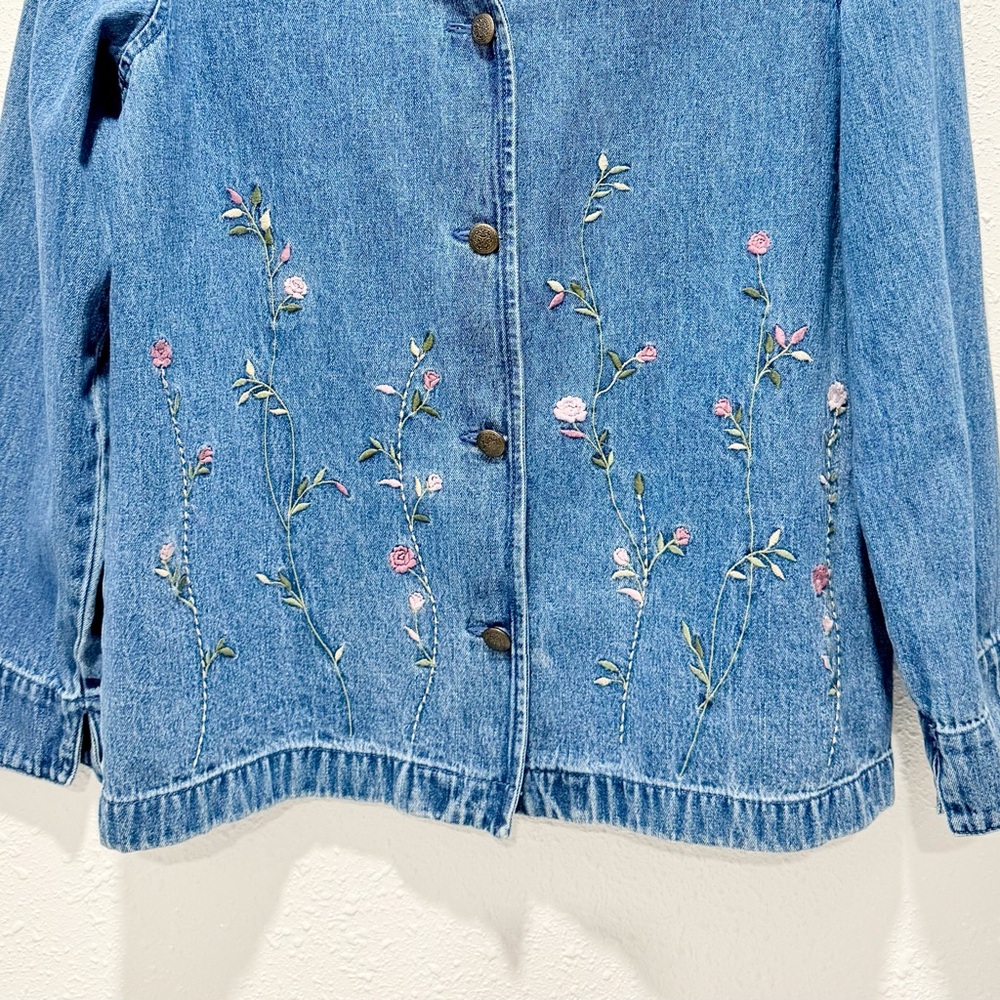 Classic Elements Blue Denim Button Down Shirt 10 - image 7